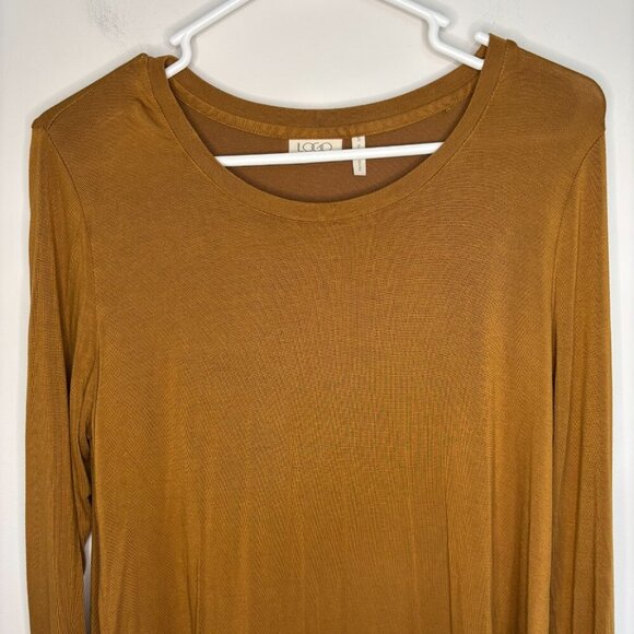 LOGO by Lori Goldstein Tops - LOGO by Lori Goldstein Tee Womens S dark gold Long Sleeve Stretch Round Neck